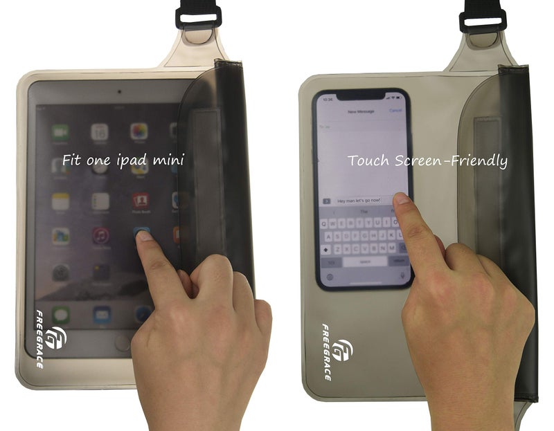 Freegrace Waterproof Pouches Set with Waist Strap - Keep Your Phone and Valuables Dry and Safe â€“ Waterproof Dry Bags for Boating Swimming Snorkeling Kayaking Beach Water Parks Fishing (2 Pack Grey) - Image 5